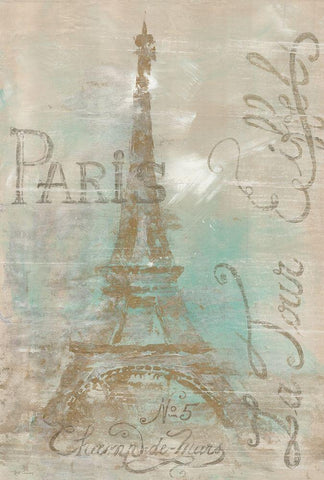 Champs de Mars White Modern Wood Framed Art Print with Double Matting by Cusson, Marie-Elaine