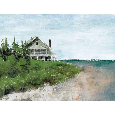 Beach Cottage Life Black Modern Wood Framed Art Print with Double Matting by Cusson, Marie-Elaine