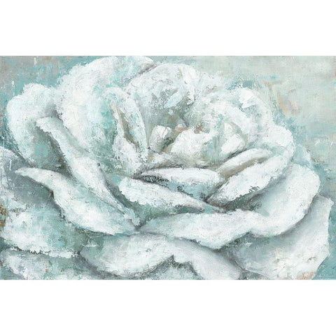 White Rose Splendor Gold Ornate Wood Framed Art Print with Double Matting by Cusson, Marie-Elaine