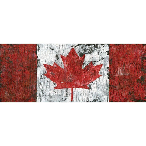 Canada Maple Leaf Landscape Black Modern Wood Framed Art Print with Double Matting by Cusson, Marie-Elaine