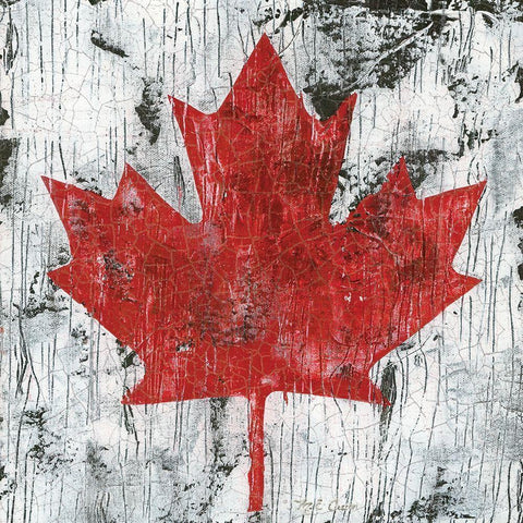 Canada Maple Leaf I White Modern Wood Framed Art Print by Cusson, Marie-Elaine