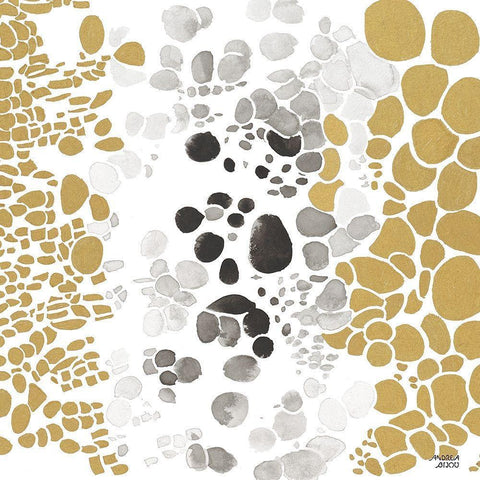 Speckled Trio III Black Modern Wood Framed Art Print with Double Matting by Bijou, Andrea