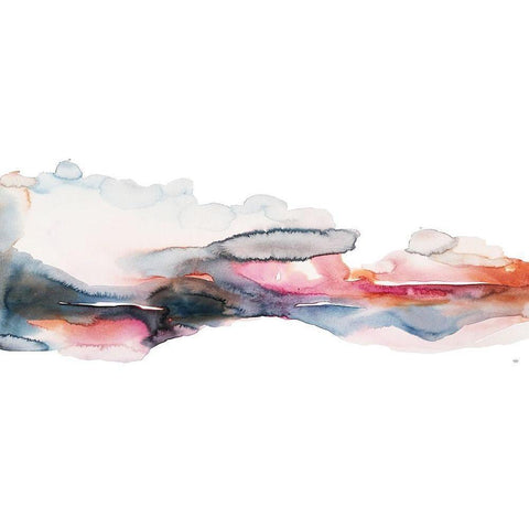 Rain on Sunset Black Modern Wood Framed Art Print with Double Matting by Bijou, Andrea