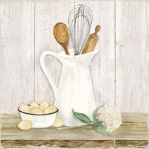 Vintage Kitchen II White Modern Wood Framed Art Print by Reed, Tara