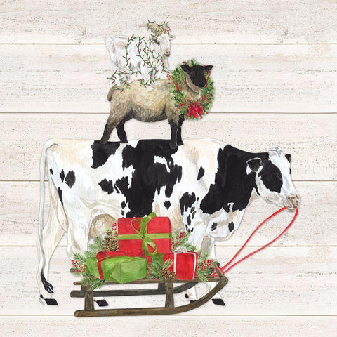 Christmas on the Farm VII-Trio Facing right White Modern Wood Framed Art Print by Reed, Tara