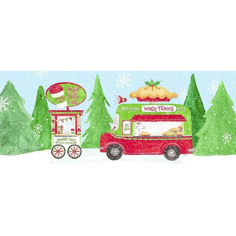 Food Cart Christmas panel I Gold Ornate Wood Framed Art Print with Double Matting by Reed, Tara
