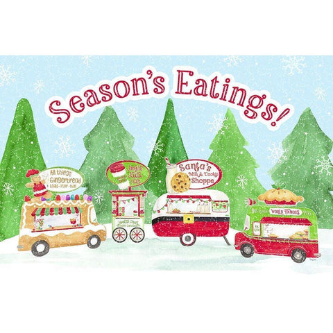 Food Cart Christmas-Seasons Eatings Black Modern Wood Framed Art Print with Double Matting by Reed, Tara