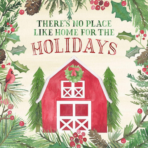New England Christmas I Black Modern Wood Framed Art Print by Noonday Design