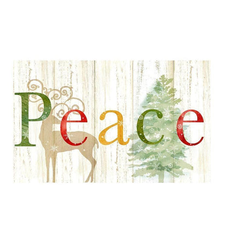 Peace Whitewash Wood sign Black Modern Wood Framed Art Print with Double Matting by Coulter, Cynthia