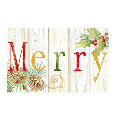 Merry Whitewash Wood sign Gold Ornate Wood Framed Art Print with Double Matting by Coulter, Cynthia