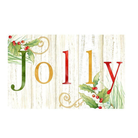 Jolly Whitewash Wood sign Gold Ornate Wood Framed Art Print with Double Matting by Coulter, Cynthia