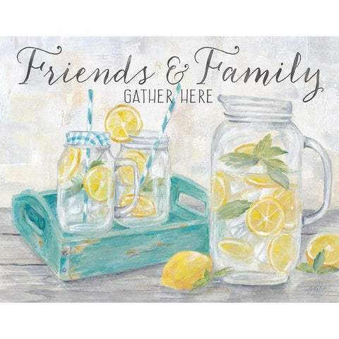Friends and Family Country Lemons Landscape Black Modern Wood Framed Art Print by Coulter, Cynthia