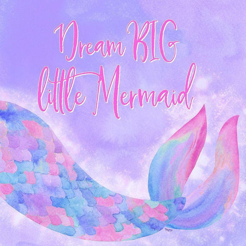 Mermaid Life I Pink/Purple White Modern Wood Framed Art Print with Double Matting by Reed, Tara