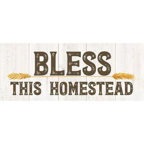 Farm Life Panel Bless this Homestead Gold Ornate Wood Framed Art Print with Double Matting by Reed, Tara