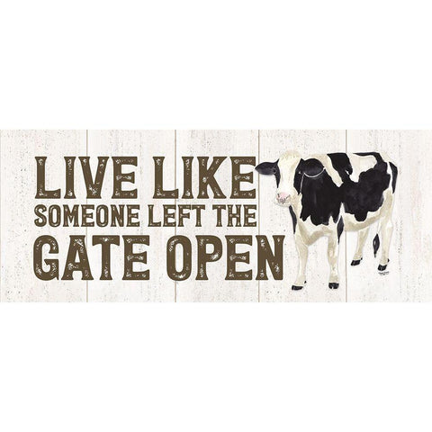 Farm Life Panel Live Like Gate  White Modern Wood Framed Art Print by Reed, Tara