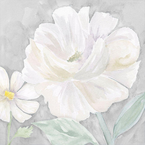 Peaceful Repose Floral on Gray IV Black Modern Wood Framed Art Print by Reed, Tara