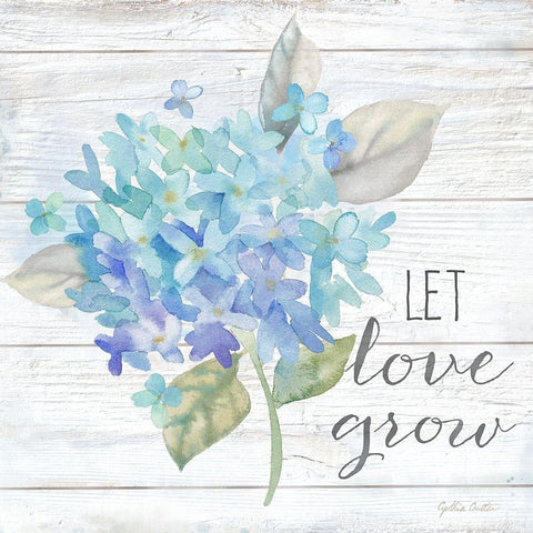 Farmhouse Hydrangea II White Modern Wood Framed Art Print with Double Matting by Coulter, Cynthia