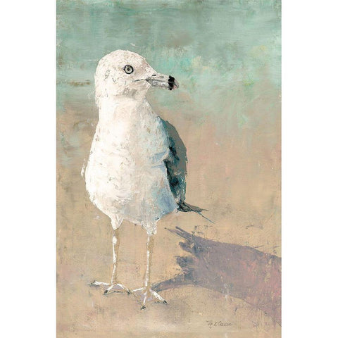 Beach Bird Black Modern Wood Framed Art Print by Cusson, Marie Elaine