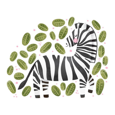 Safari Cuties Zebra Black Ornate Wood Framed Art Print with Double Matting by Noonday Designs