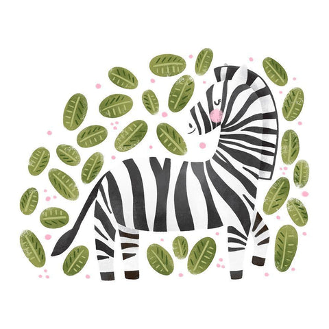 Safari Cuties Zebra White Modern Wood Framed Art Print by Noonday Designs