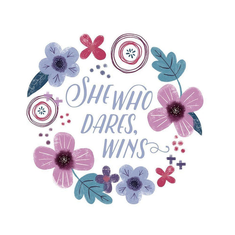 Fierce Girl II Dares Black Modern Wood Framed Art Print by Noonday Designs