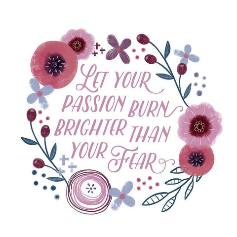 Fierce Girl III Passion White Modern Wood Framed Art Print by Noonday Designs