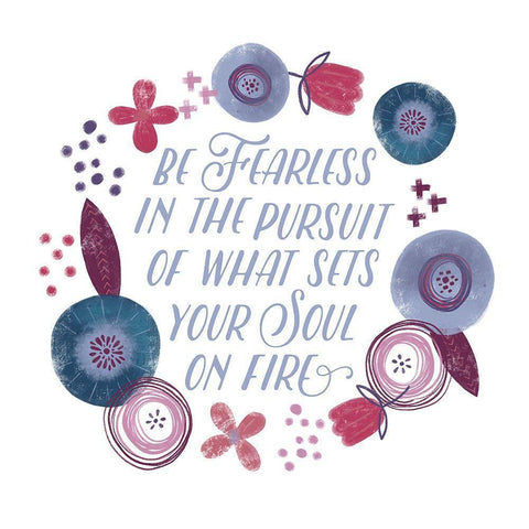 Fierce Girl IV Fearless White Modern Wood Framed Art Print by Noonday Designs