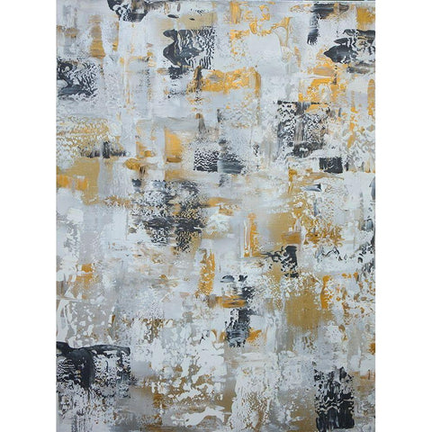 Silver Gray Gold Abstract Black Modern Wood Framed Art Print with Double Matting by Chapman, Marcy