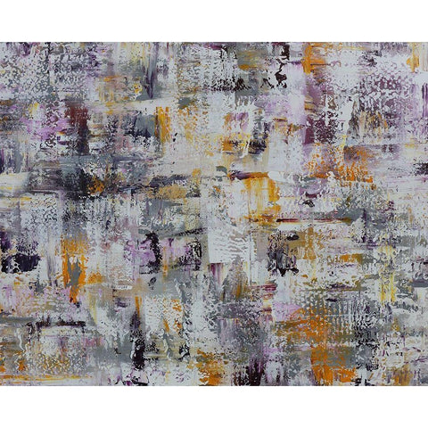 Gold Purple Grey Abstract Black Modern Wood Framed Art Print with Double Matting by Chapman, Marcy
