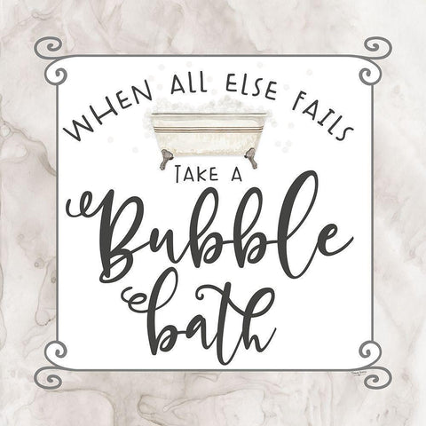 Bath Humor  Bubble Bath White Modern Wood Framed Art Print by Reed, Tara