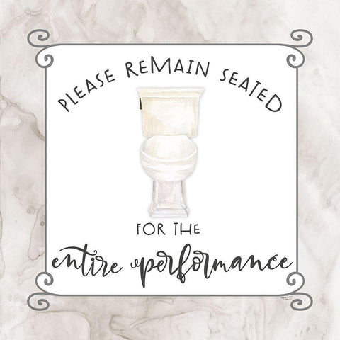 Bath Humor Remain  Seated White Modern Wood Framed Art Print with Double Matting by Reed, Tara