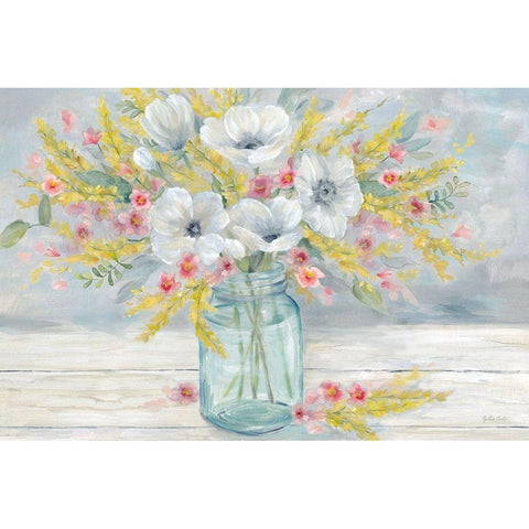 Farmhouse BouquetÃ‚Â  Gold Ornate Wood Framed Art Print with Double Matting by Coulter, Cynthia