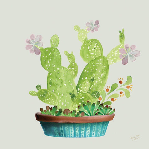 Succulent Symphony III clean Black Modern Wood Framed Art Print by Cusson, Marie Elaine