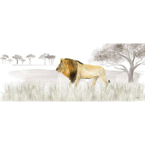 Serengeti Lion horizontal panel Black Modern Wood Framed Art Print by Reed, Tara