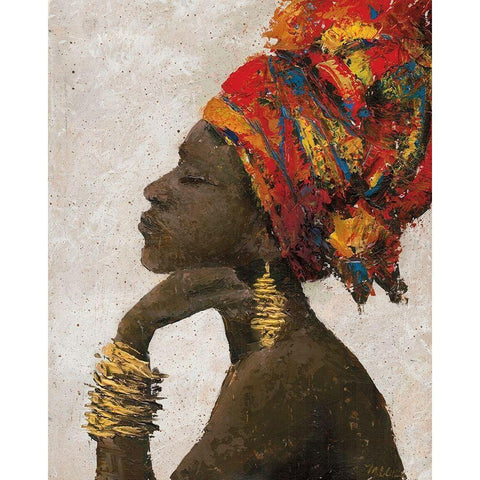 Portrait of a Woman II (gold bracelets) Black Modern Wood Framed Art Print by Cusson, Marie Elaine