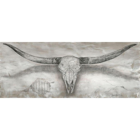 Longhorn II Black Modern Wood Framed Art Print by Cusson, Marie Elaine
