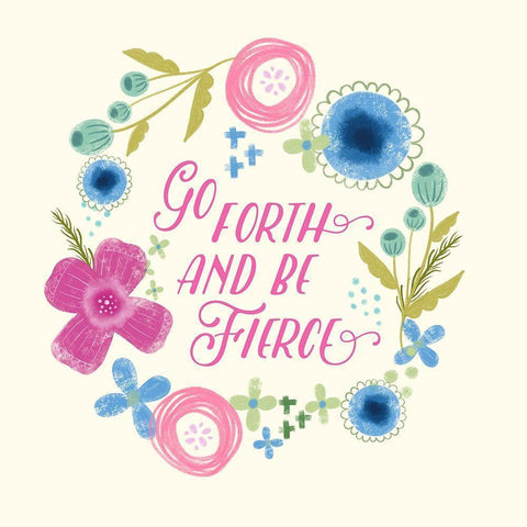 Fierce Girl Pink I Black Modern Wood Framed Art Print with Double Matting by Noonday Design