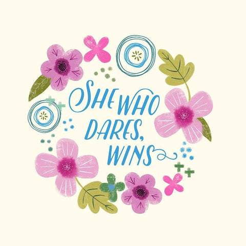 Fierce Girl Pink II Black Ornate Wood Framed Art Print with Double Matting by Noonday Design