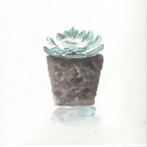 Watercolor Cactus Still Life I Black Ornate Wood Framed Art Print with Double Matting by Chapman, Marcy