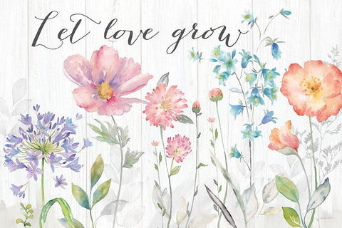 Farmhouse Botanical Garden Sentiment White Modern Wood Framed Art Print with Double Matting by Coulter, Cynthia