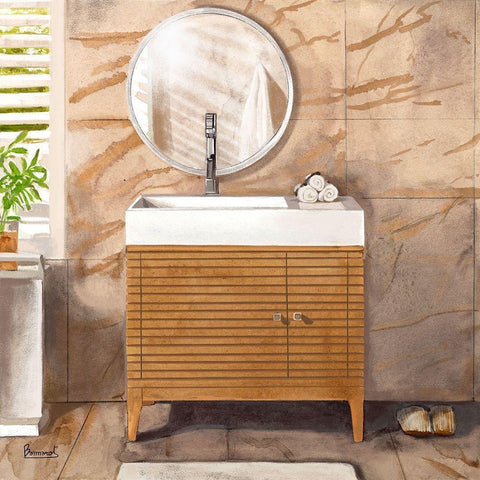 Marble Bath II White Modern Wood Framed Art Print by Bannarot