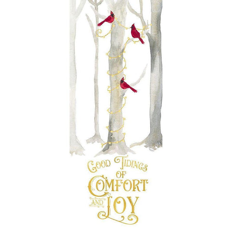 Christmas Forest panel III-Comfort and Joy White Modern Wood Framed Art Print by Reed, Tara