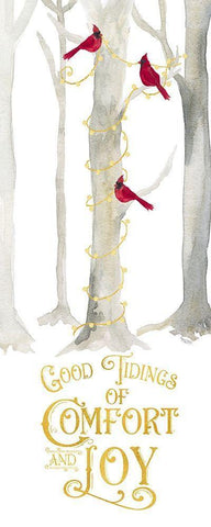 Christmas Forest panel III-Comfort and Joy Black Ornate Wood Framed Art Print with Double Matting by Reed, Tara