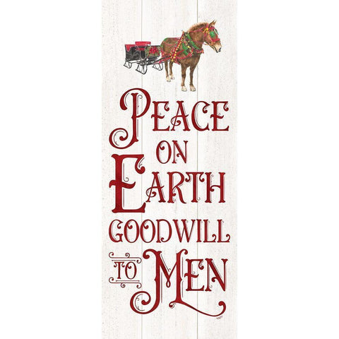 Vintage Christmas Signs panel III-Peace on Earth White Modern Wood Framed Art Print by Reed, Tara