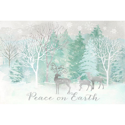 Peace on Earth Silver landscape White Modern Wood Framed Art Print by Coulter, Cynthia