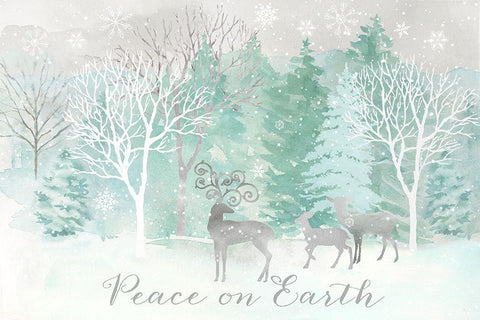 Peace on Earth Silver landscape White Modern Wood Framed Art Print with Double Matting by Coulter, Cynthia