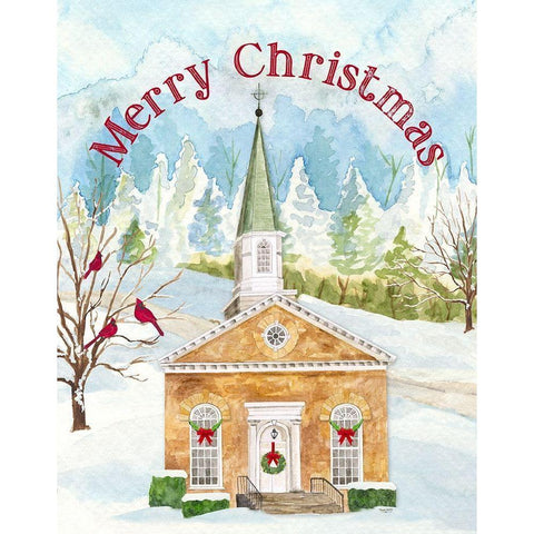 Christmas Village portrait I Gold Ornate Wood Framed Art Print with Double Matting by Reed, Tara