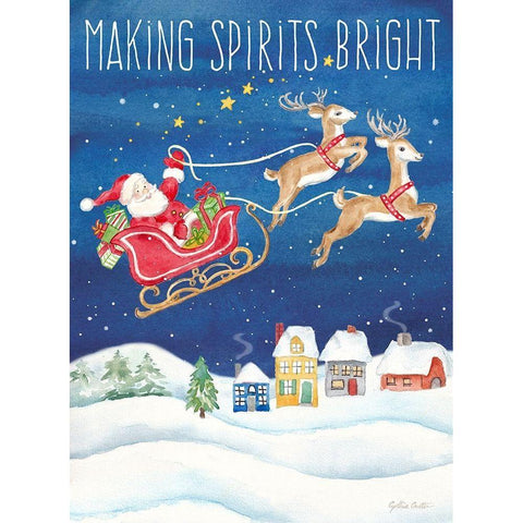 Making Spirits Bright portrait White Modern Wood Framed Art Print by Coulter, Cynthia