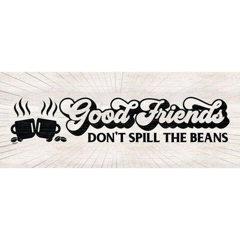 Coffee Humor panel II-Good Friends Black Modern Wood Framed Art Print with Double Matting by Reed, Tara