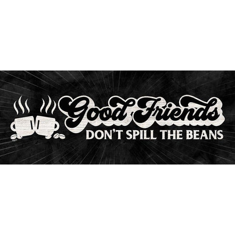 Coffee Humor panel black II-Good Friends Black Modern Wood Framed Art Print by Reed, Tara